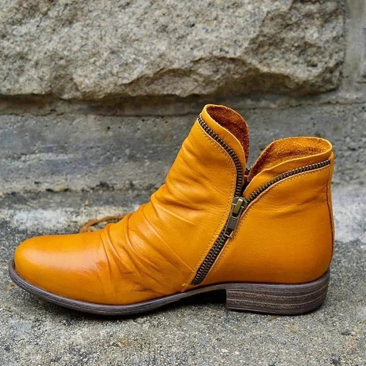 Trendy Wrinkled Ankle Boots for Men