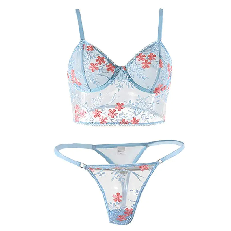 Embrace Elegance with Our Floral Embroidery Lingerie Set