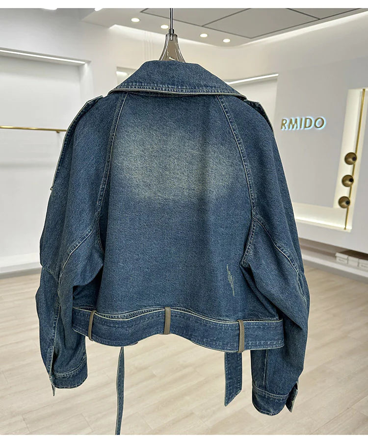 Retro Blue Denim Women’s Jacket