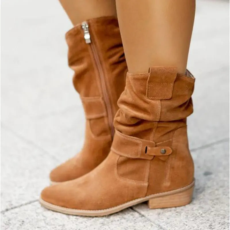 Corino Ankle Boots with Zipper and Low Heel