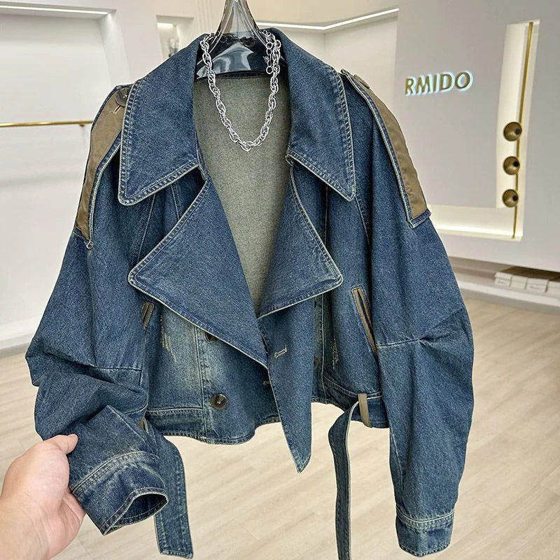 Retro Blue Denim Women’s Jacket