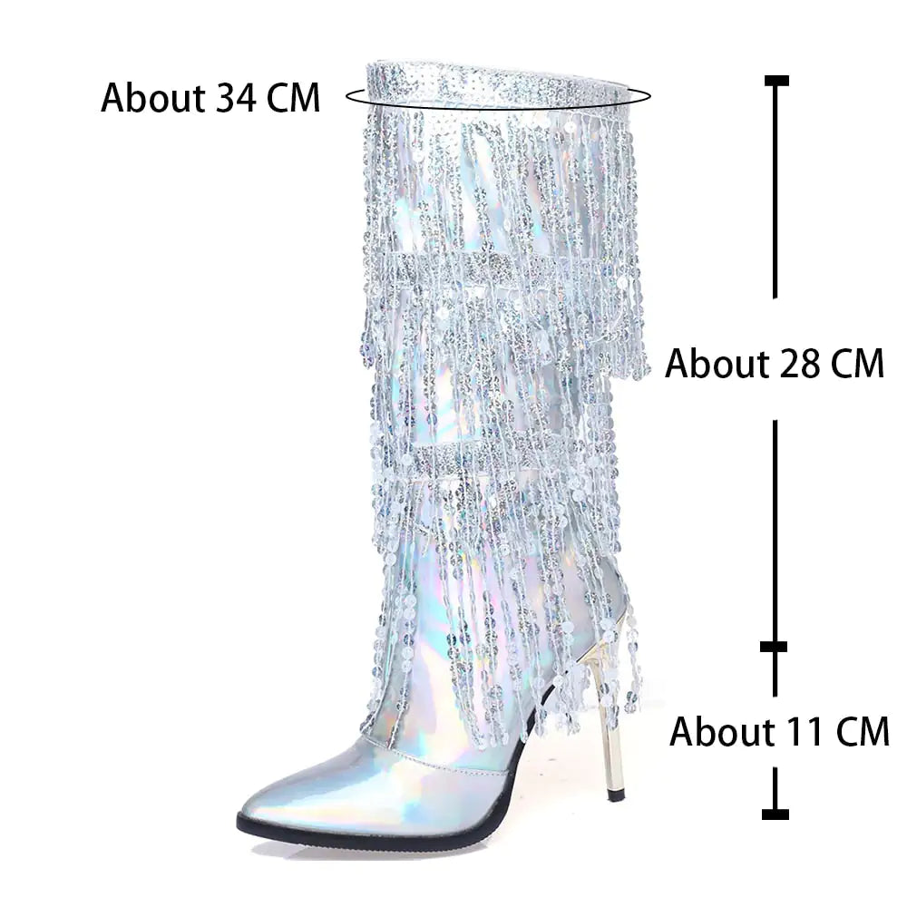 Platinum Stellar High Heel Boots