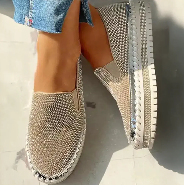 Rhinestone Crepe Sneakers: A Fusion of Comfort and Sparkle