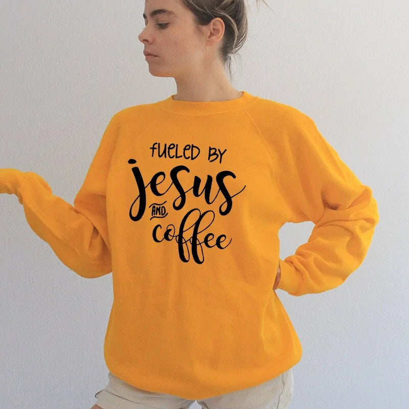 "Fueled By Jesus and Coffee" Sweatshirt: A Cozy Blend of Faith and Comfort