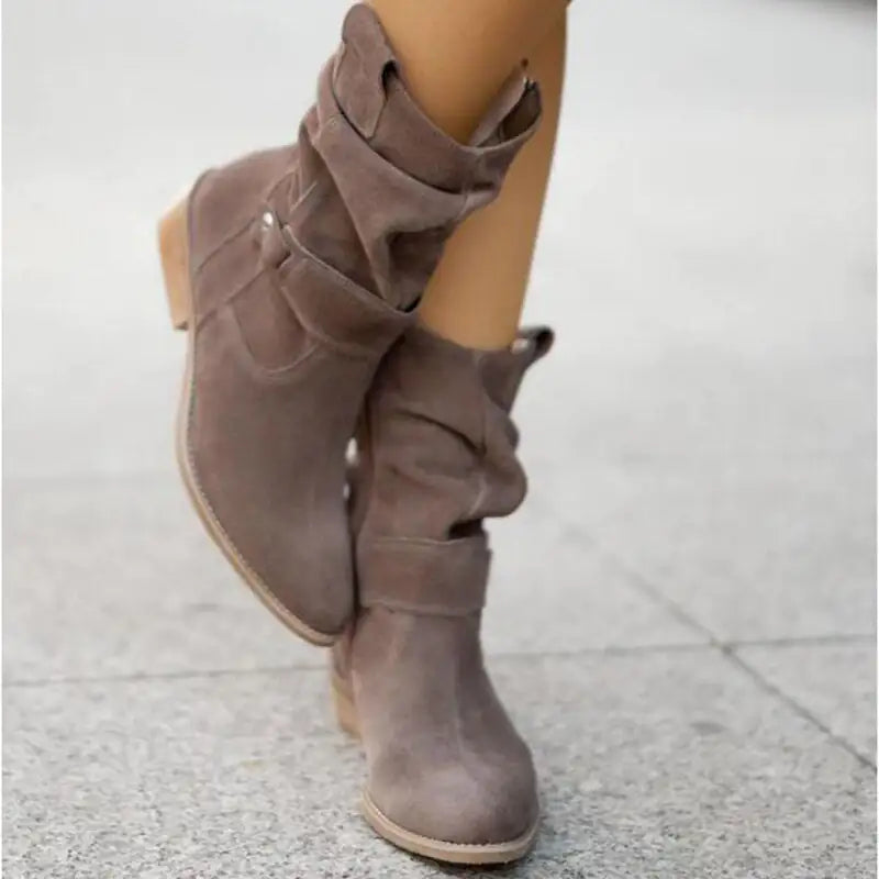 Corino Ankle Boots with Zipper and Low Heel