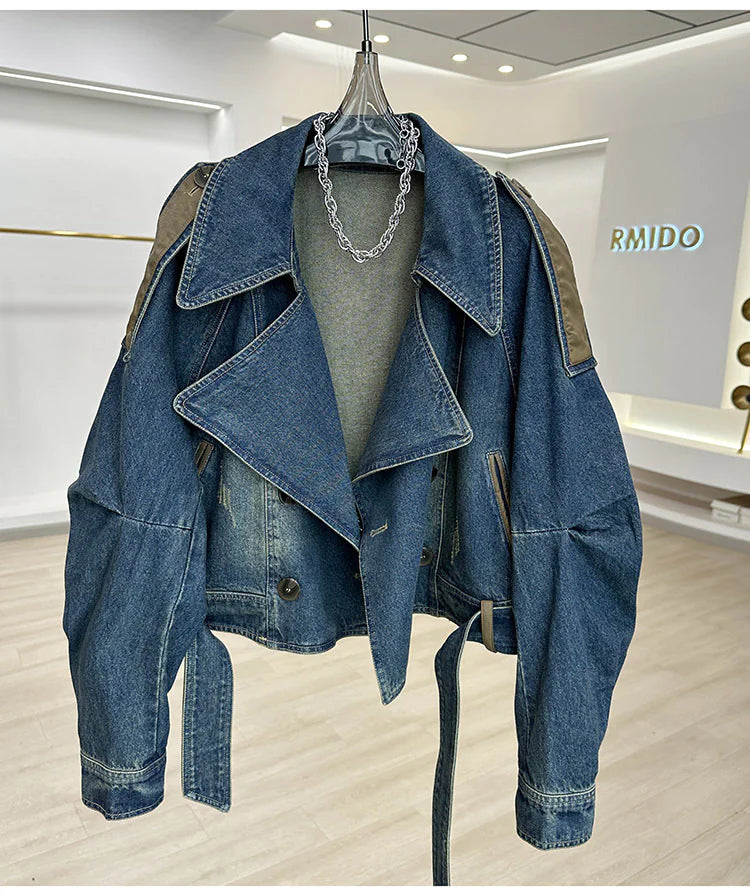 Retro Blue Denim Women’s Jacket