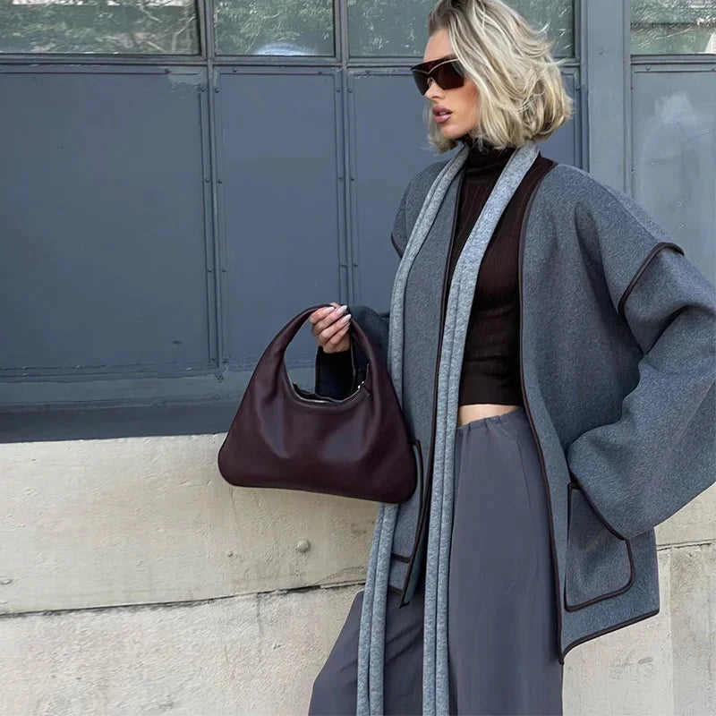 Overlapping Tie Belt Coat: Effortless Elegance Meets Everyday Comfort