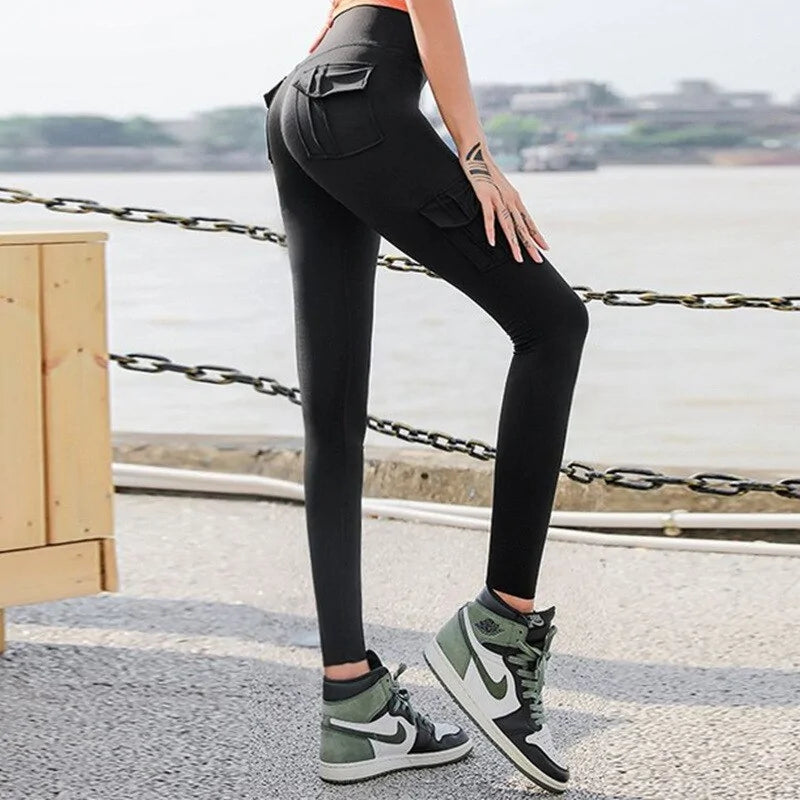 Enhance Your Wardrobe with Four-Pocket High Waist Leggings