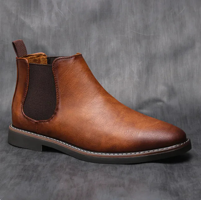 Step into Timeless Style with Retro Men's Cowhide Boots