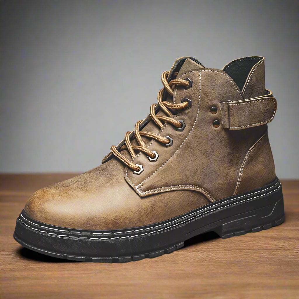 High Top Round Toe Retro Boots