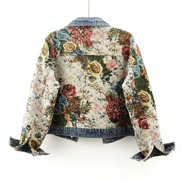 Patchwork Long Sleeve Denim Coat – Stand Out in Style