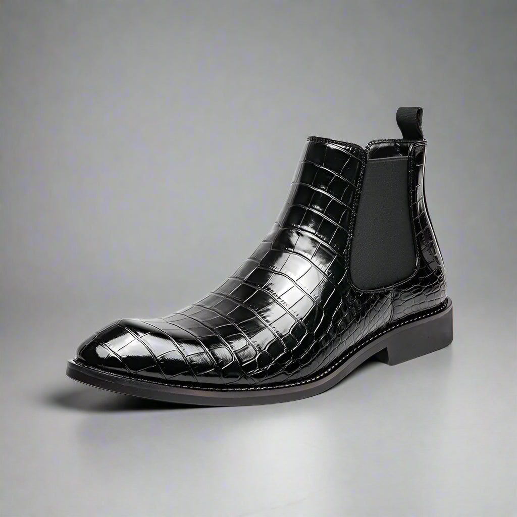 Stand Out with The Croci Unique Crocodile Pattern Leather Boots