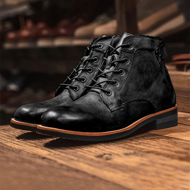 Handcrafted Retro Leather Men's Ankle Boots