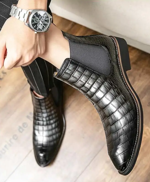 Stand Out with The Croci Unique Crocodile Pattern Leather Boots