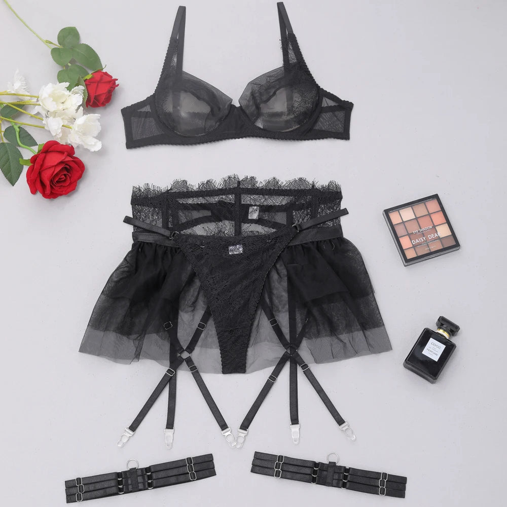 Elevate Your Romance with Our Ruffle-Adorned Lingerie Set