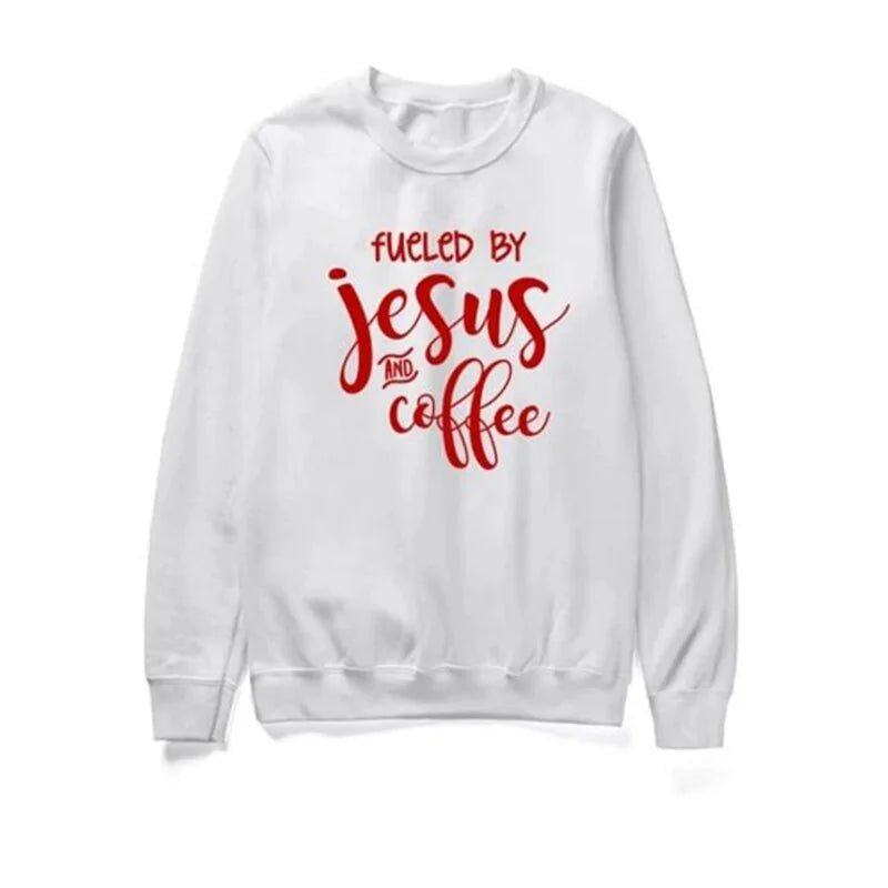 "Fueled By Jesus and Coffee" Sweatshirt: A Cozy Blend of Faith and Comfort