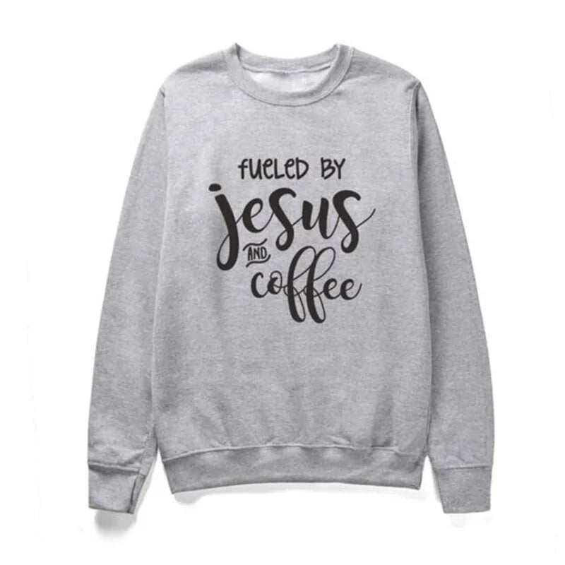 "Fueled By Jesus and Coffee" Sweatshirt: A Cozy Blend of Faith and Comfort