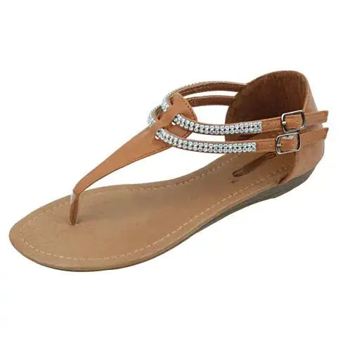 Rhinestone Gladiator Sandals – A Regal Touch of Sparkle