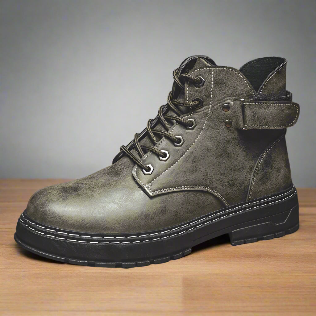 High Top Round Toe Retro Boots