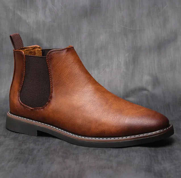 Step into Timeless Style with Retro Men's Cowhide Boots