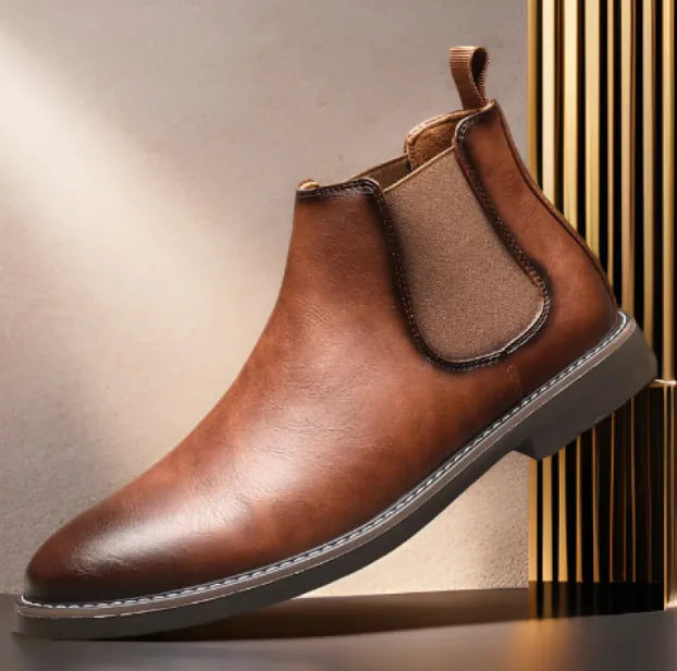 Step into Timeless Style with Retro Men's Cowhide Boots