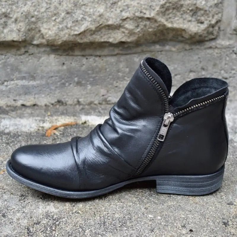 Trendy Wrinkled Ankle Boots for Men