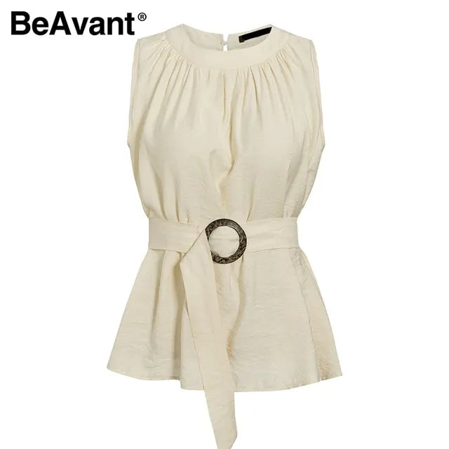 Elevate Your Style with High Waist Belt Tie Fashion Camisole Tops