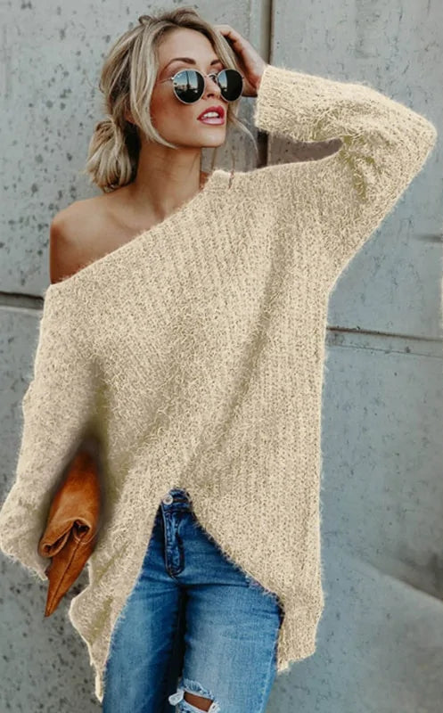 One-Shoulder Sweater – Effortlessly Chic and Cozy