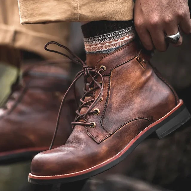 Handcrafted Retro Leather Men's Ankle Boots