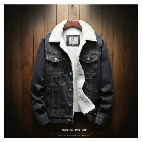 Stay Warm in Style with the Men’s Light Blue Winter Jean Jacket